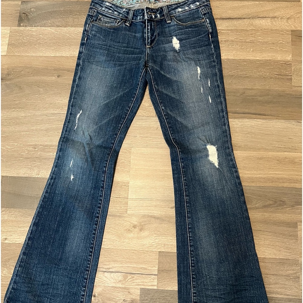 PAIGE Laurel Canyon Flared-leg Ripped Jeans
